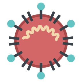 Illustration of a flu virus